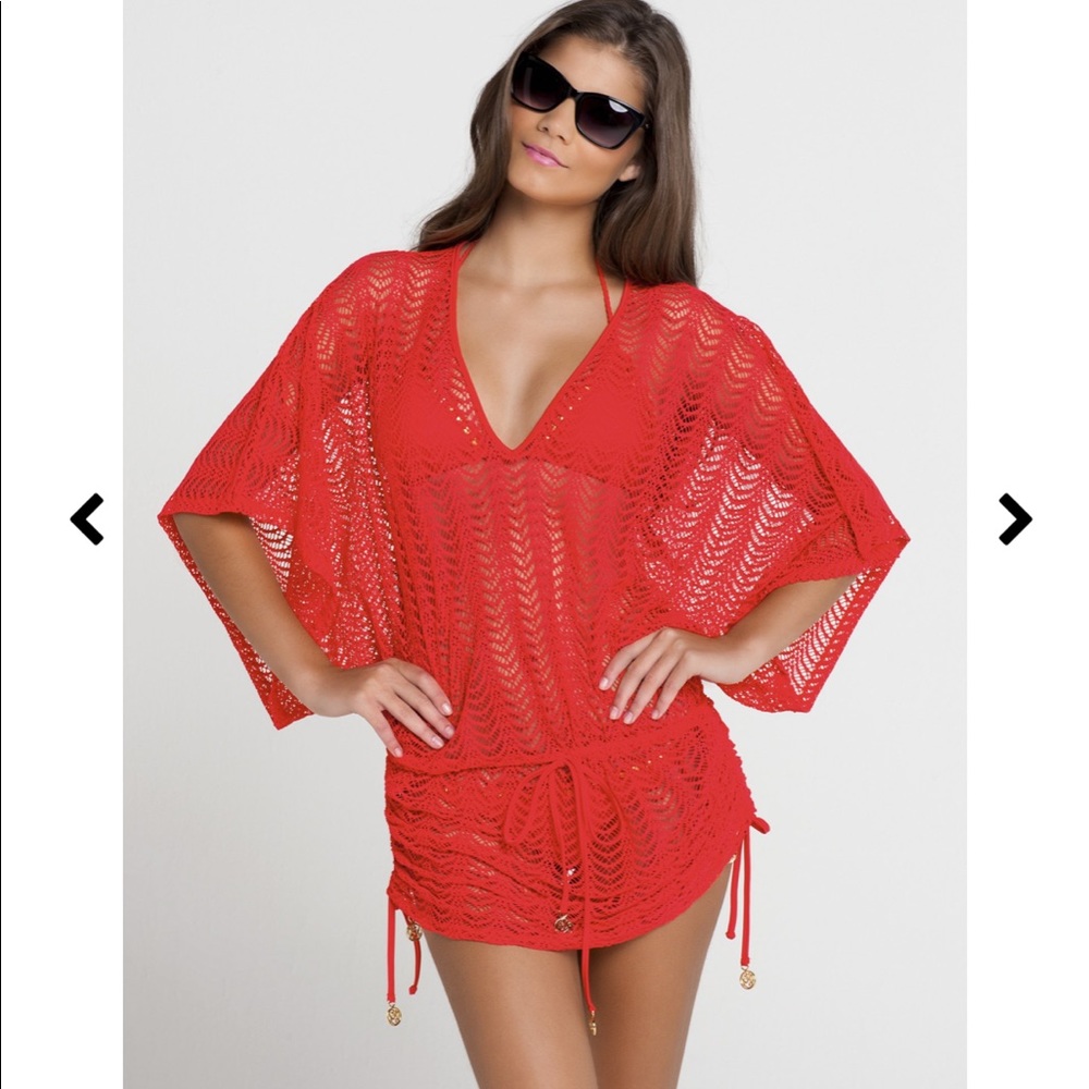 Lulifama Resort beachwear Red cover up dress